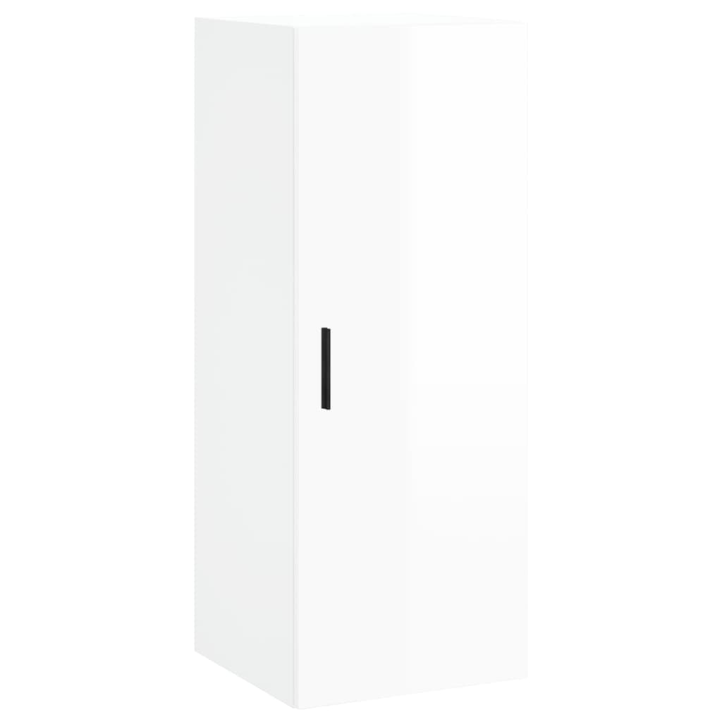 Tall cabinet, high-gloss white, 34.5x34x180 cm, engineered wood