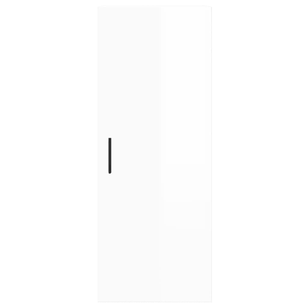 Tall cabinet, high-gloss white, 34.5x34x180 cm, engineered wood