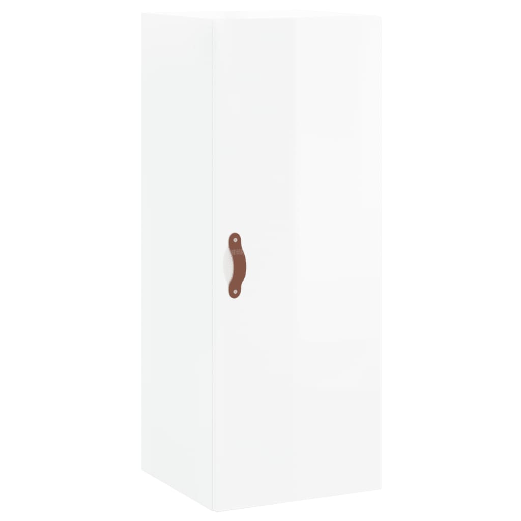 Tall cabinet, high-gloss white, 34.5x34x180 cm, engineered wood