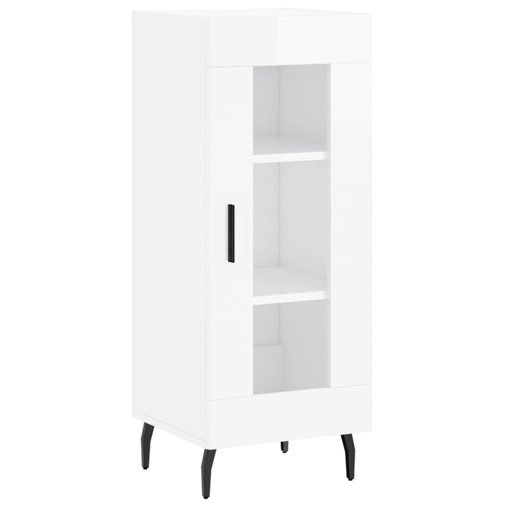 Tall cabinet, high-gloss white, 34.5x34x180 cm, engineered wood