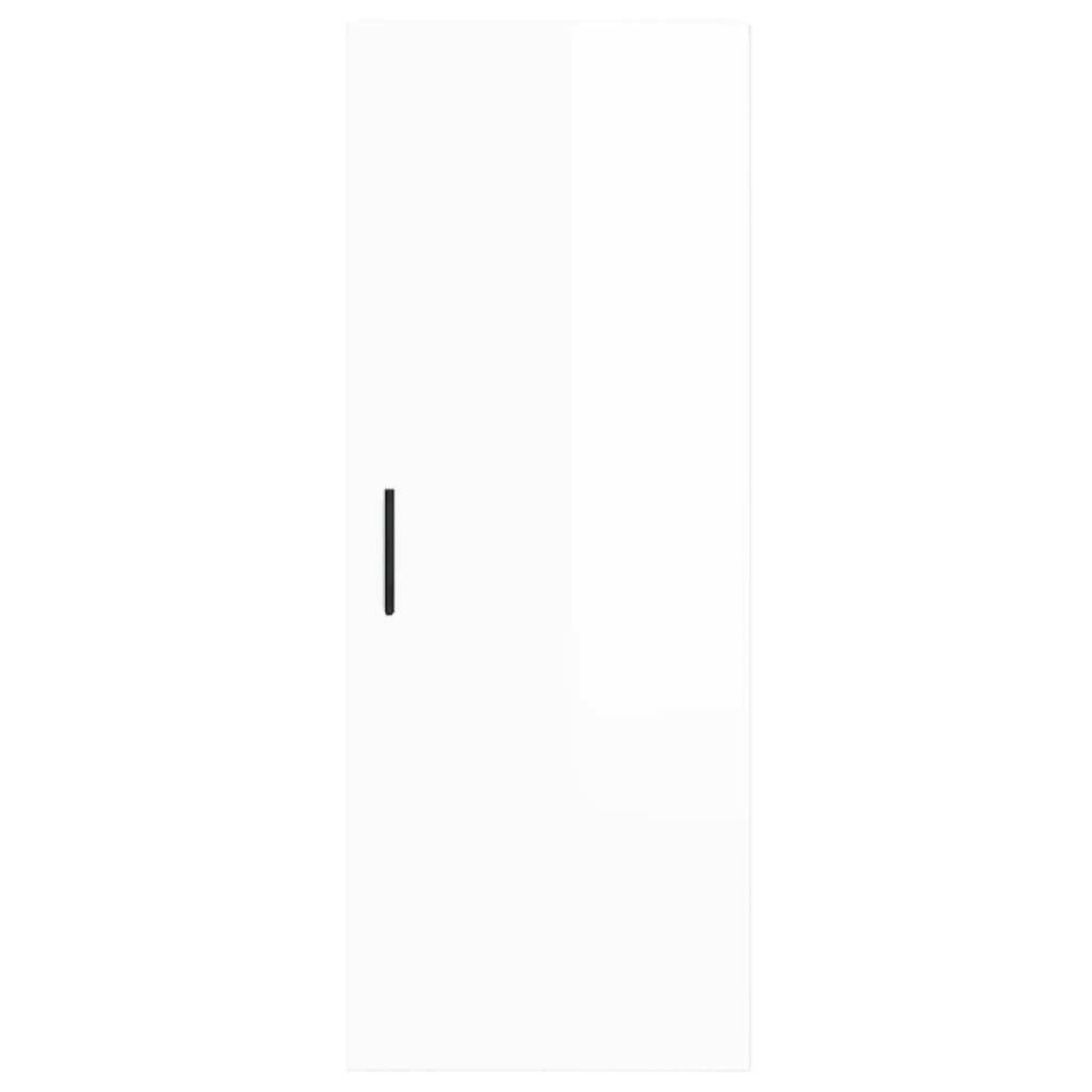 Tall cabinet, high-gloss white, 34.5x34x180 cm, engineered wood