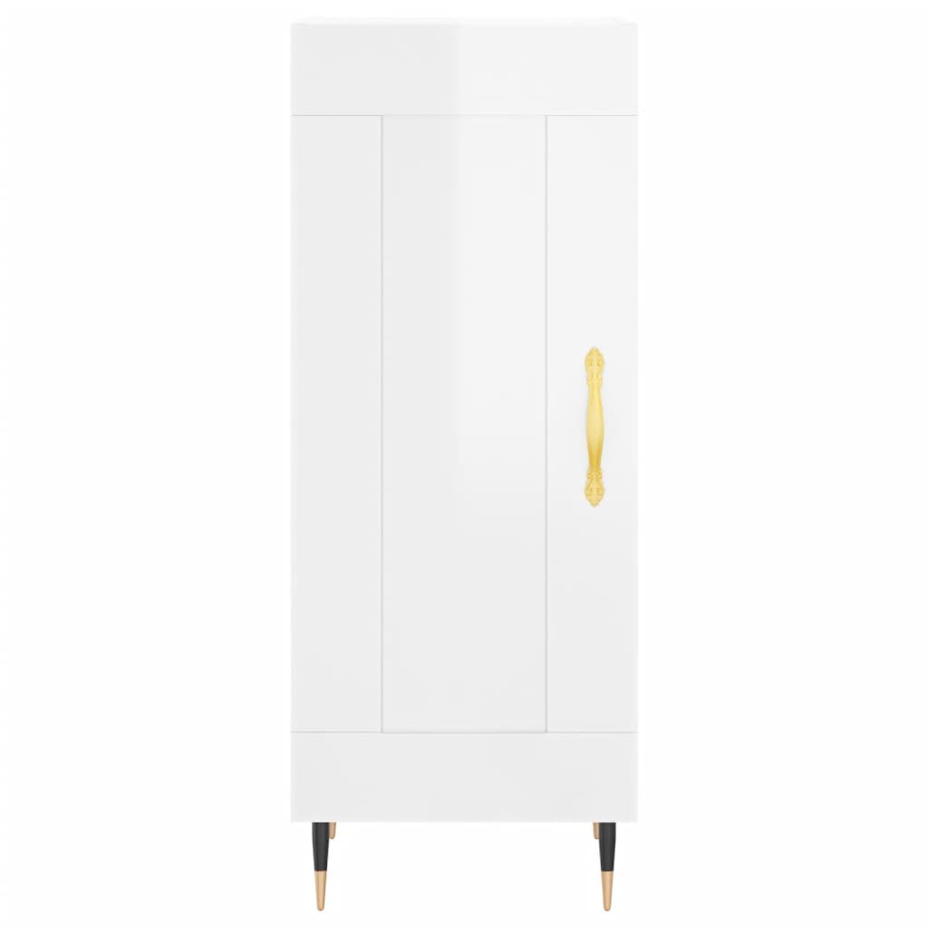 Tall cabinet, high-gloss white, 34.5x34x180 cm, engineered wood