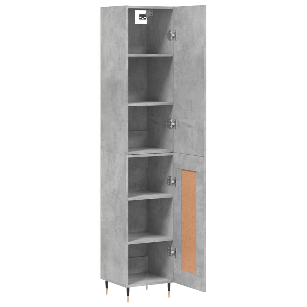 Tall cabinet, concrete grey, 34.5x34x180 cm, processed wood