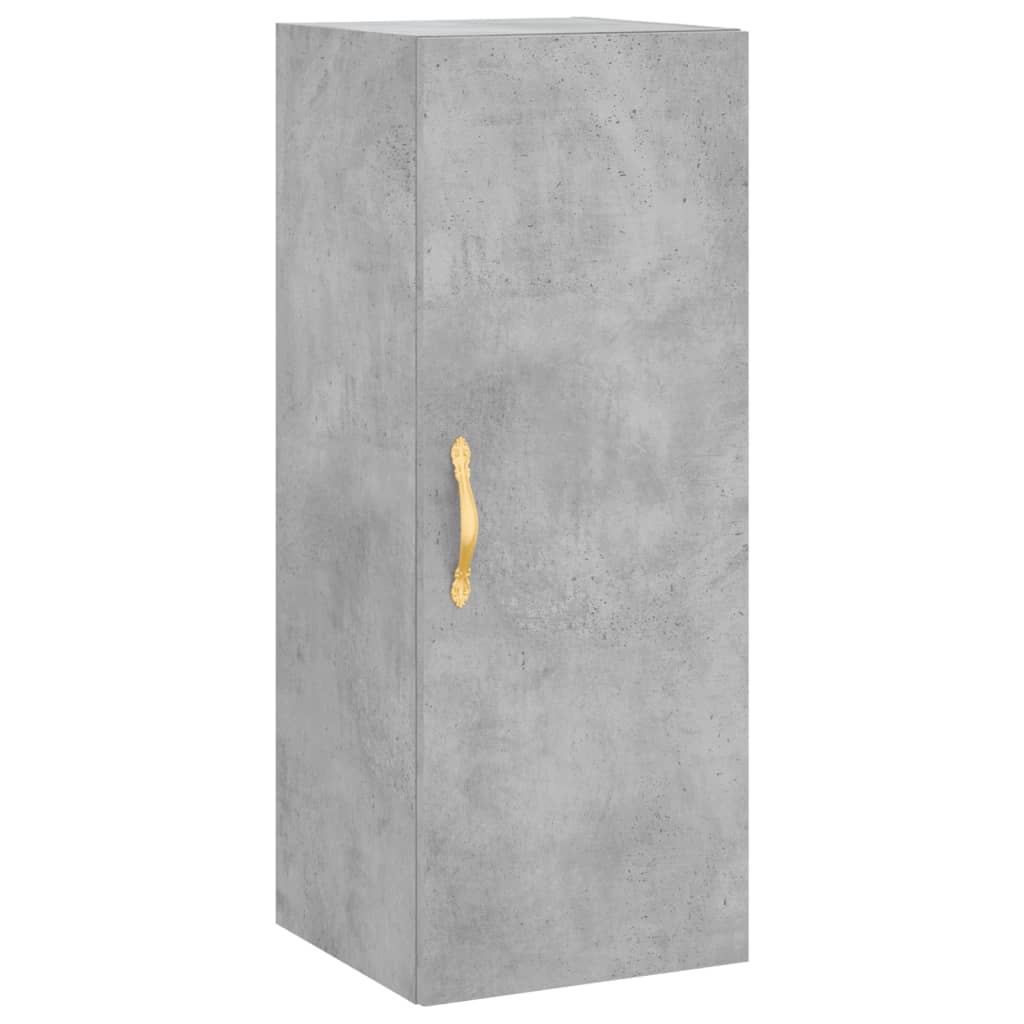 Tall cabinet, concrete grey, 34.5x34x180 cm, processed wood