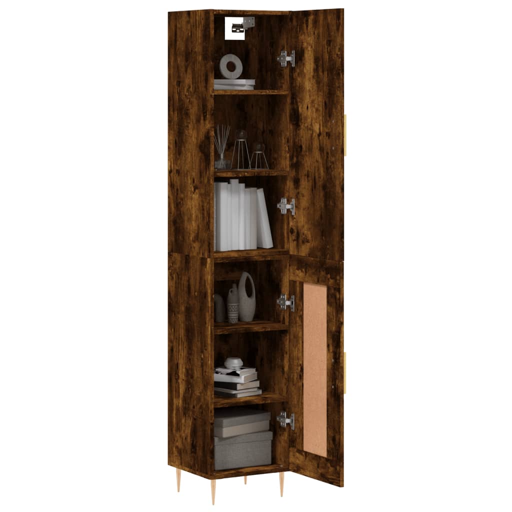 Tall cabinet, smoky oak, 34.5x34x180 cm, processed wood