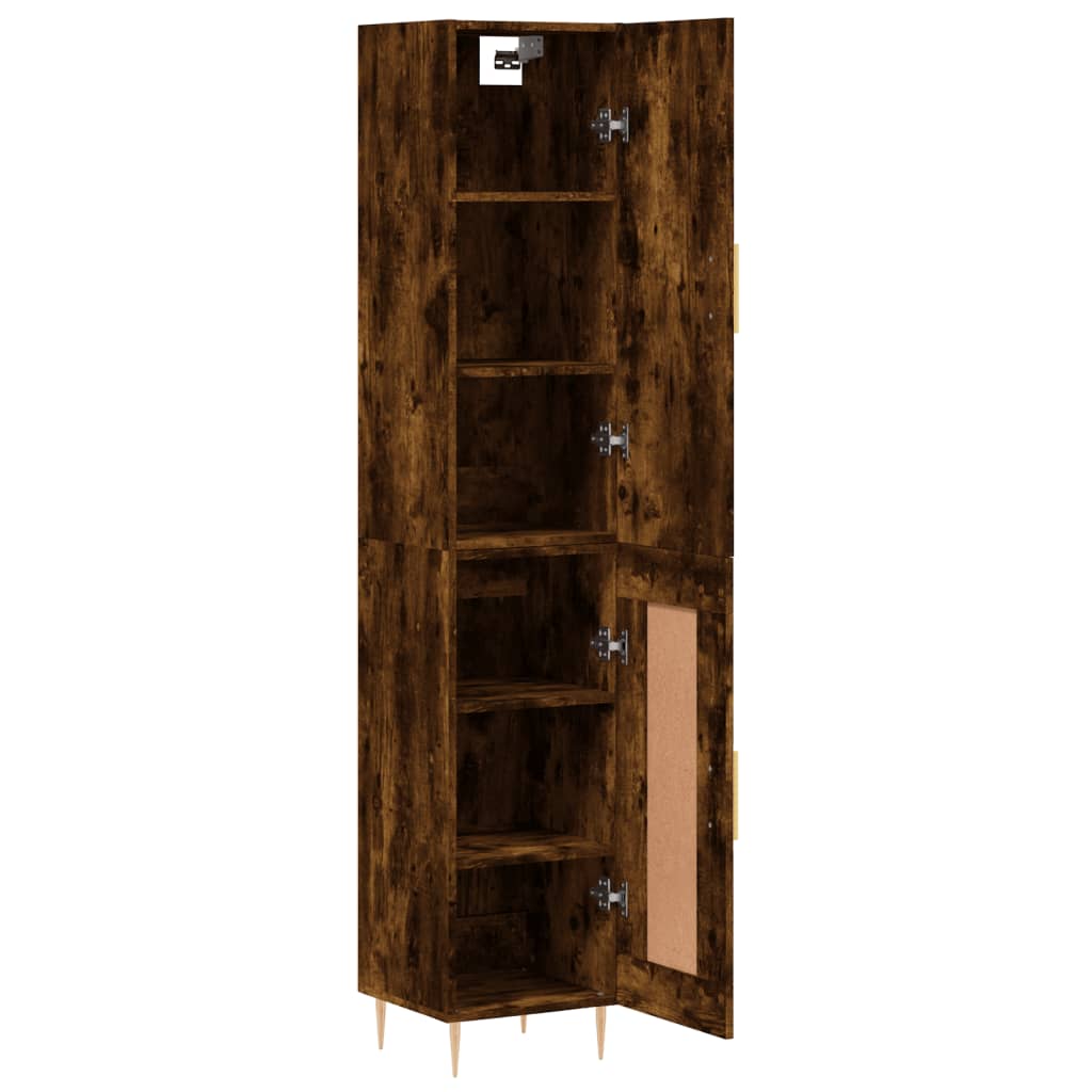 Tall cabinet, smoky oak, 34.5x34x180 cm, processed wood