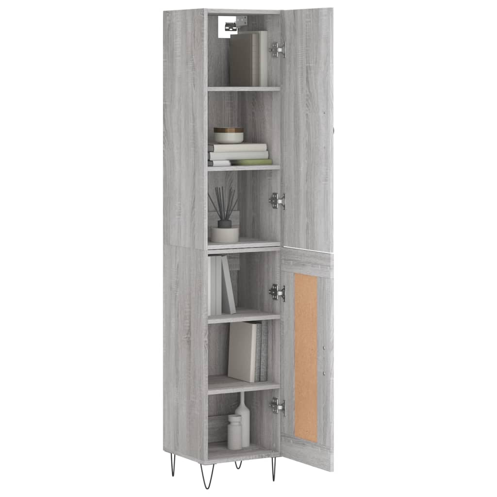 Tall cabinet, sonoma grey, 34.5x34x180 cm, engineered wood