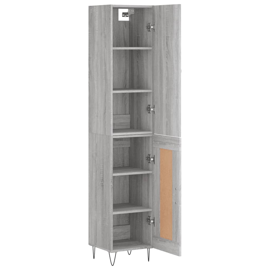 Tall cabinet, sonoma grey, 34.5x34x180 cm, engineered wood