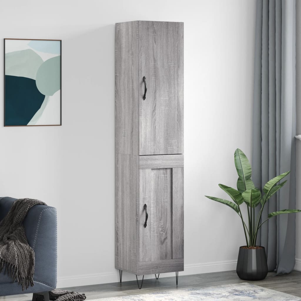 Tall cabinet, sonoma grey, 34.5x34x180 cm, engineered wood