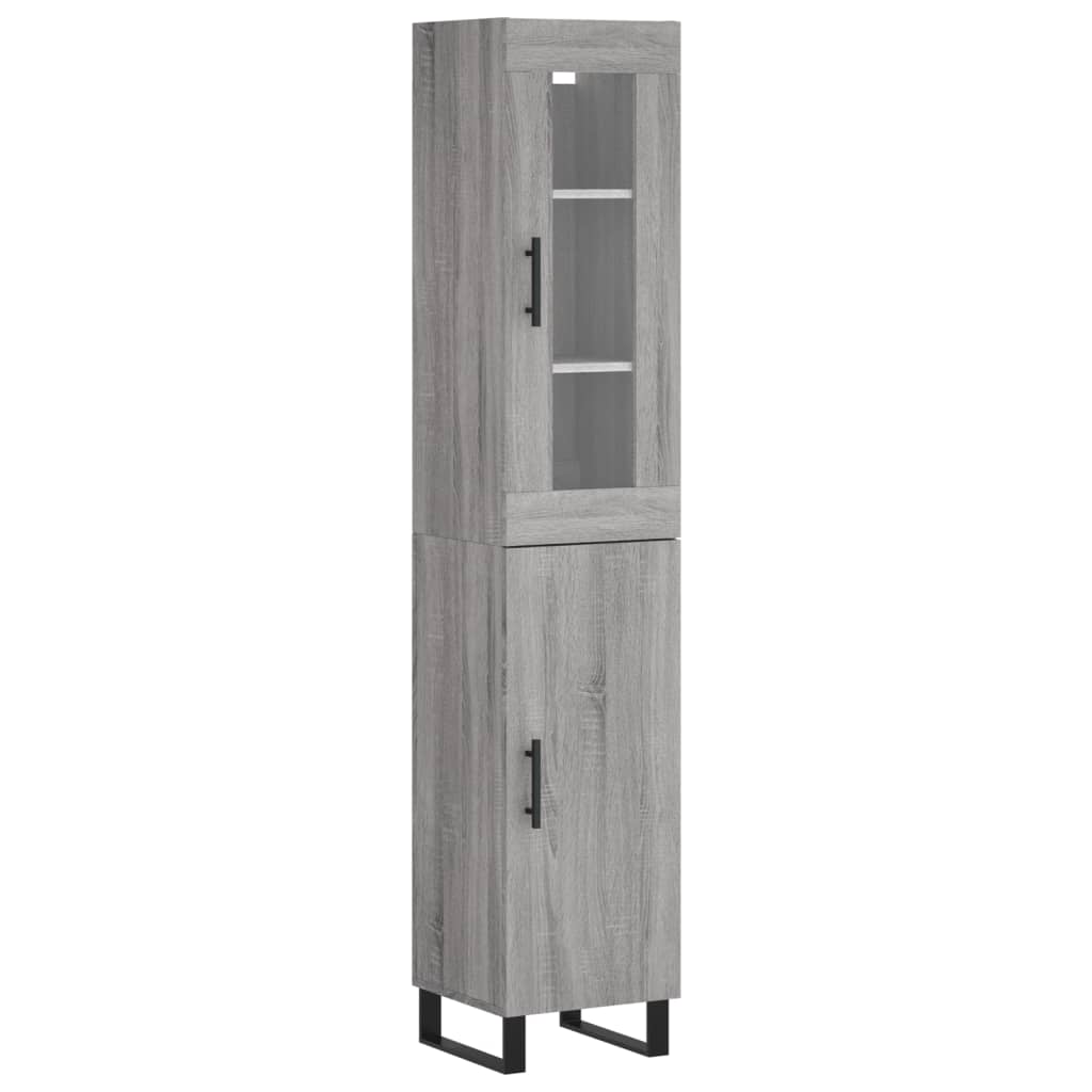 Tall cabinet, sonoma grey, 34.5x34x180 cm, engineered wood