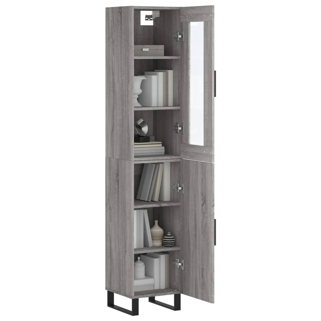 Tall cabinet, sonoma grey, 34.5x34x180 cm, engineered wood