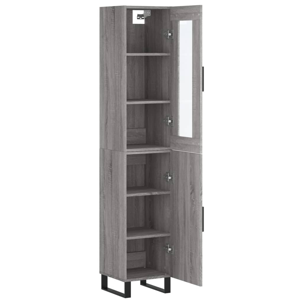 Tall cabinet, sonoma grey, 34.5x34x180 cm, engineered wood