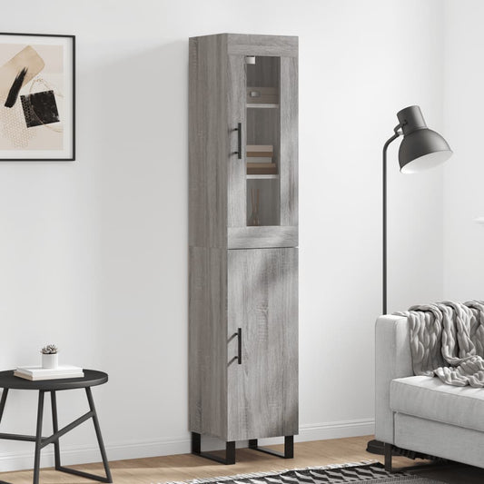 Tall cabinet, sonoma grey, 34.5x34x180 cm, engineered wood