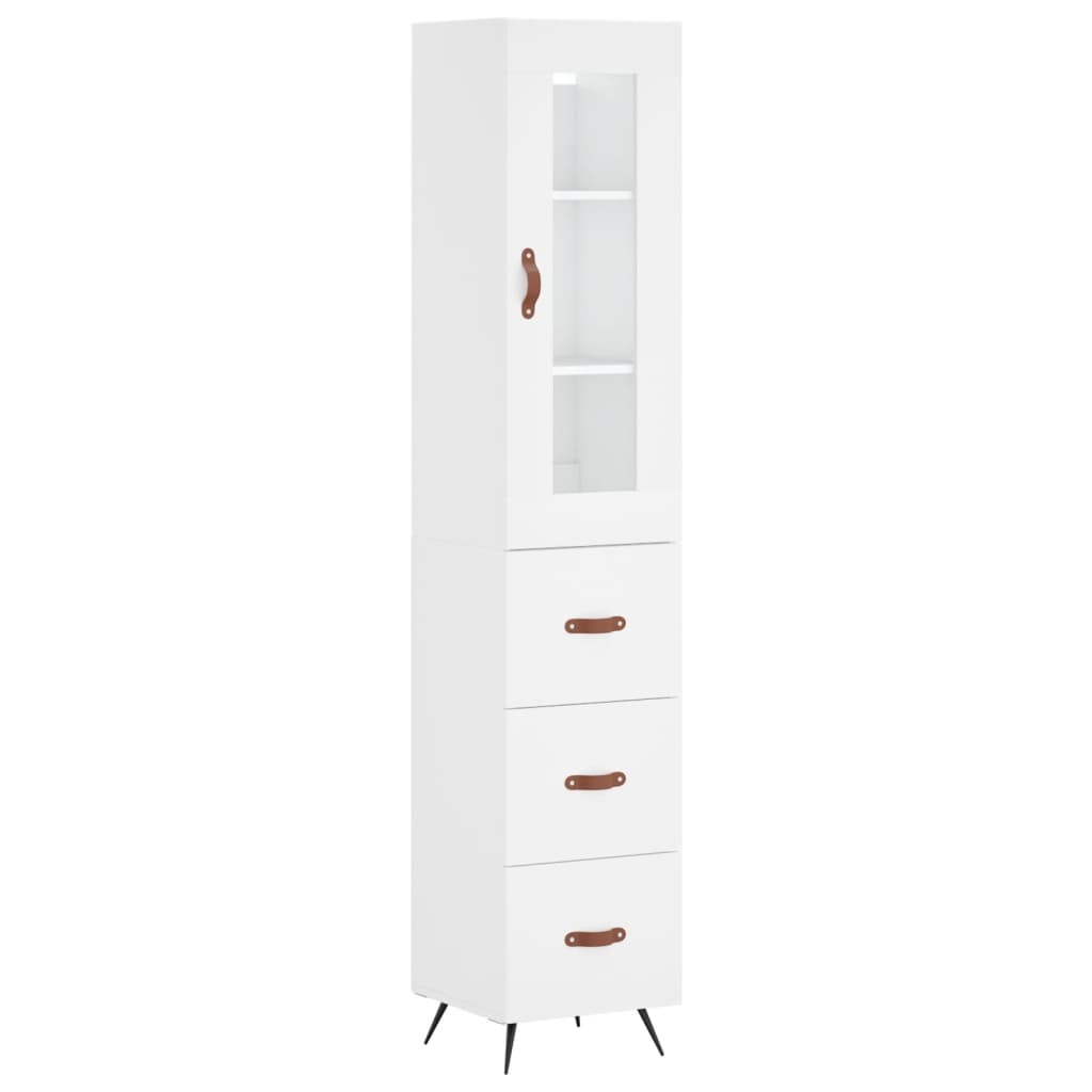 Tall cabinet, white, 34.5x34x180 cm, processed wood