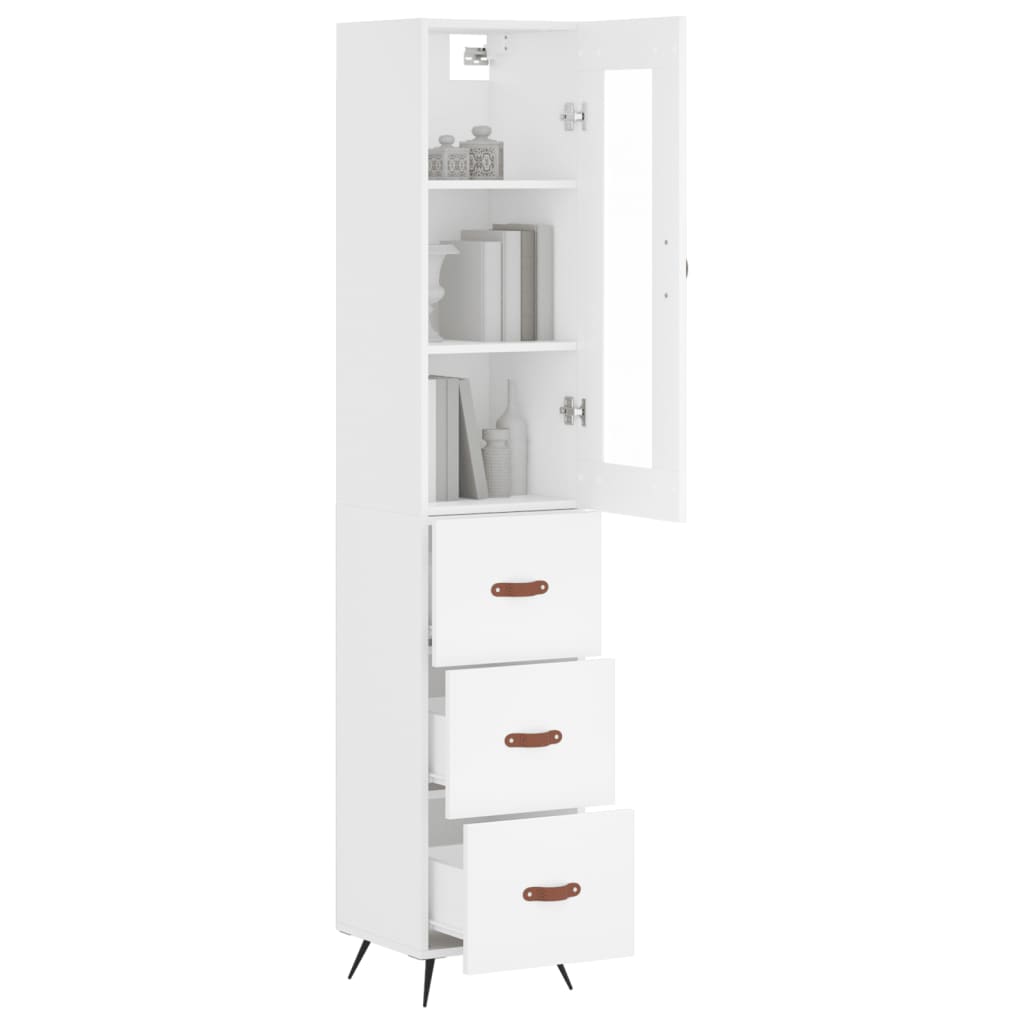 Tall cabinet, white, 34.5x34x180 cm, processed wood