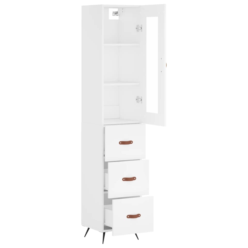 Tall cabinet, white, 34.5x34x180 cm, processed wood