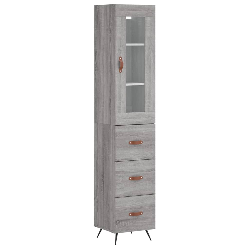 Tall cabinet, sonoma grey, 34.5x34x180 cm, engineered wood