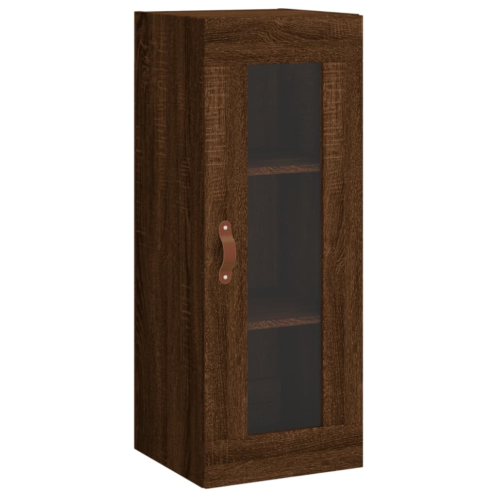 Tall cabinet, brown oak, 34.5x34x180 cm, processed wood