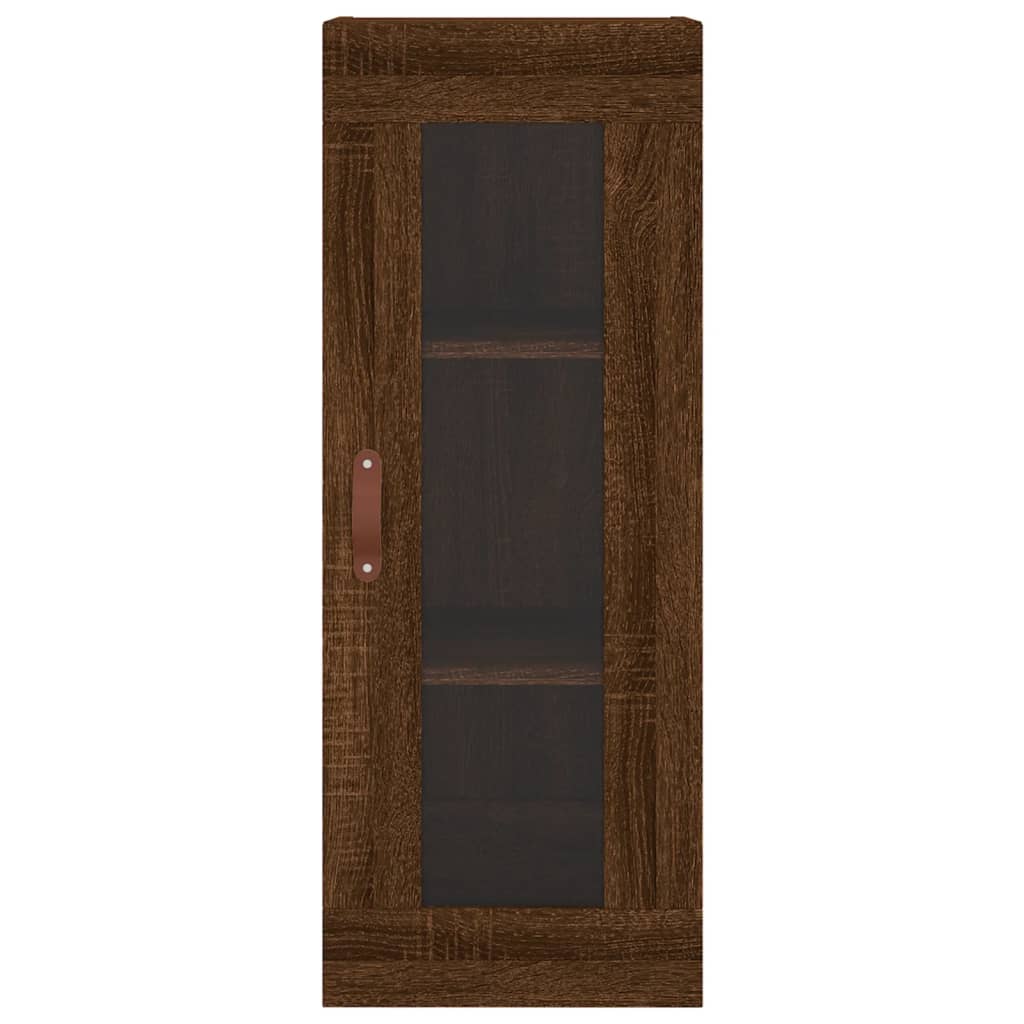 Tall cabinet, brown oak, 34.5x34x180 cm, processed wood