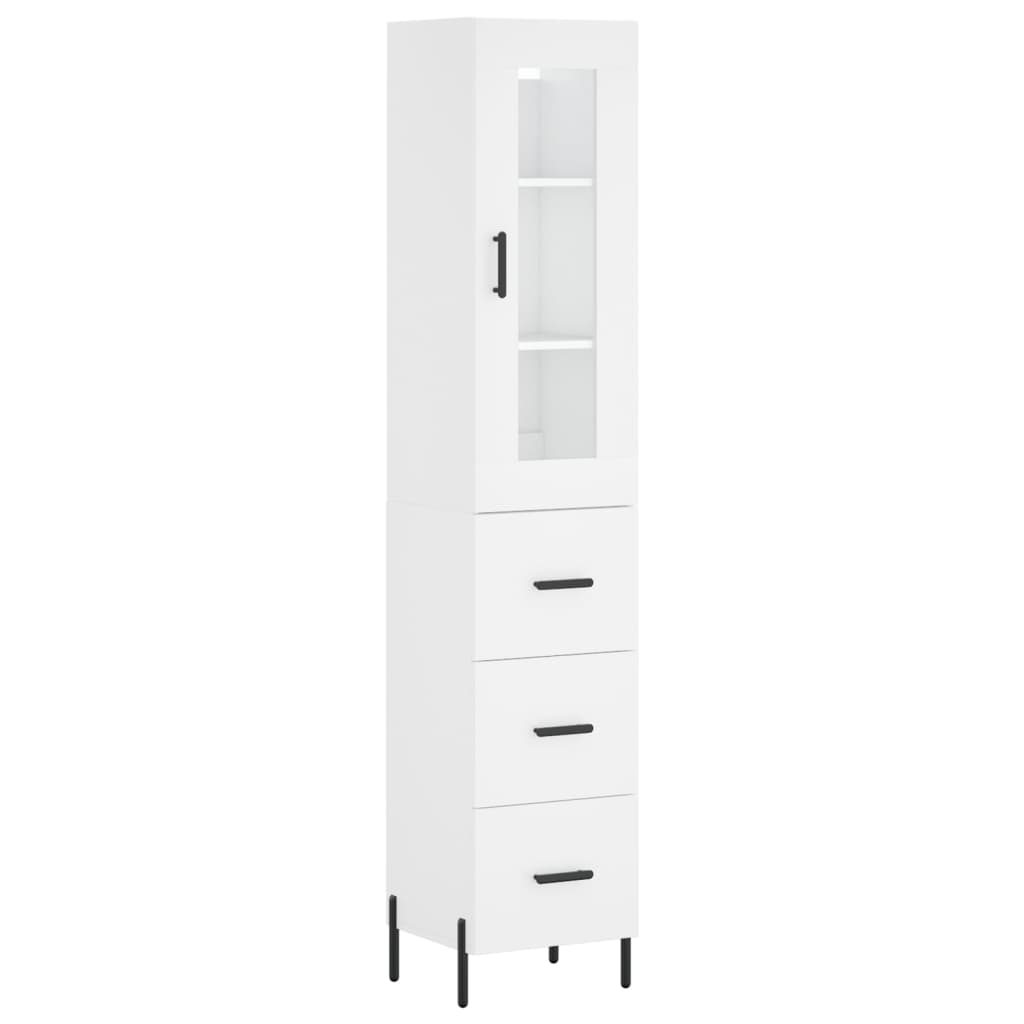 Tall cabinet, white, 34.5x34x180 cm, processed wood