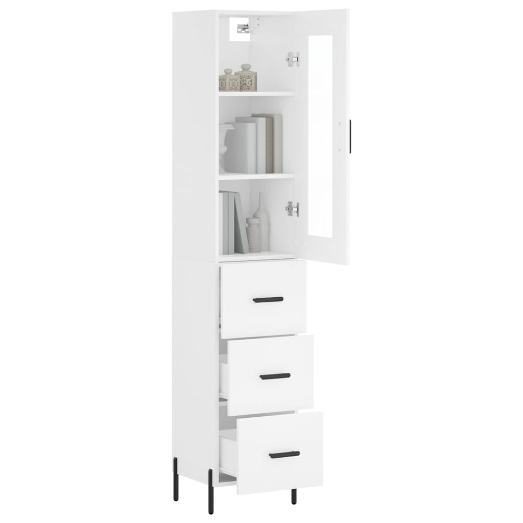 Tall cabinet, white, 34.5x34x180 cm, processed wood