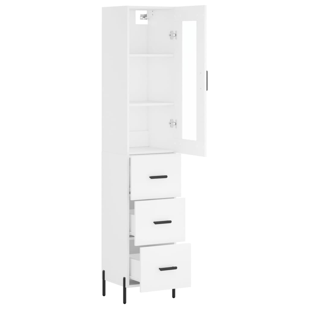 Tall cabinet, white, 34.5x34x180 cm, processed wood