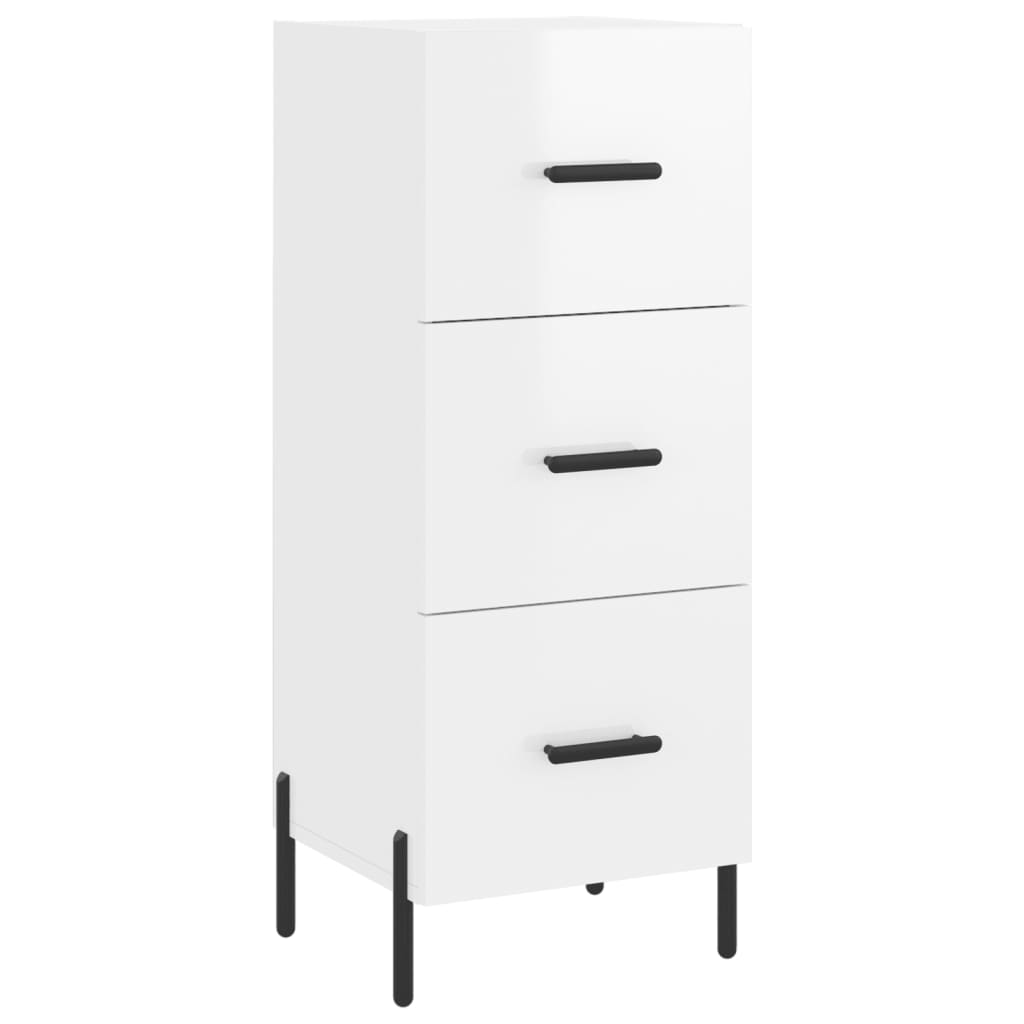 Tall cabinet, high-gloss white, 34.5x34x180 cm, engineered wood