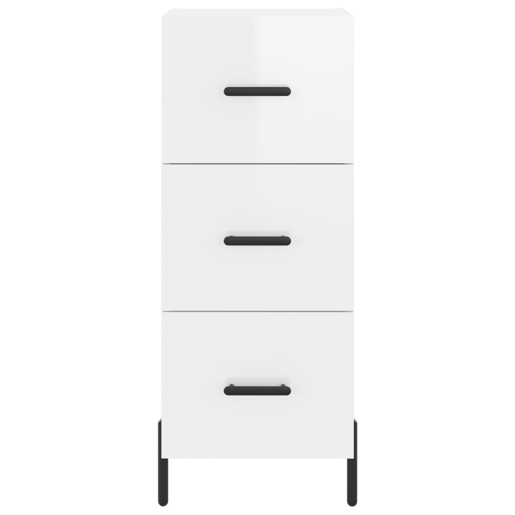 Tall cabinet, high-gloss white, 34.5x34x180 cm, engineered wood