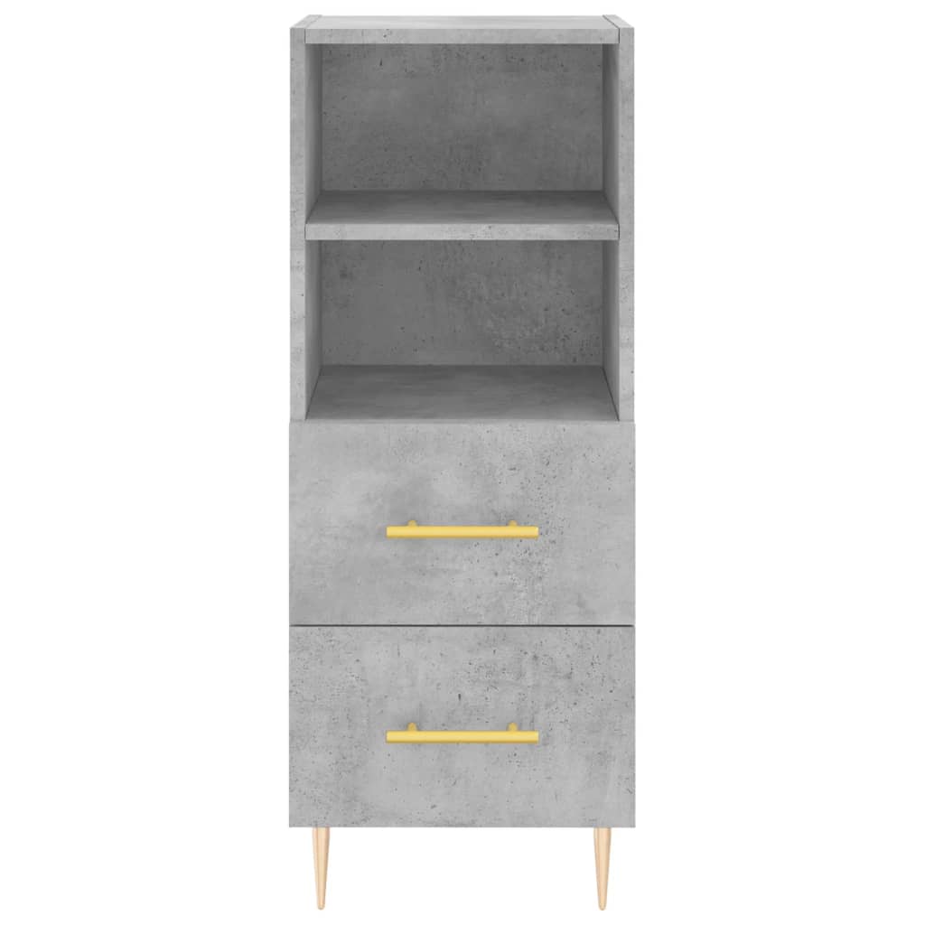 Tall cabinet, concrete grey, 34.5x34x180 cm, processed wood