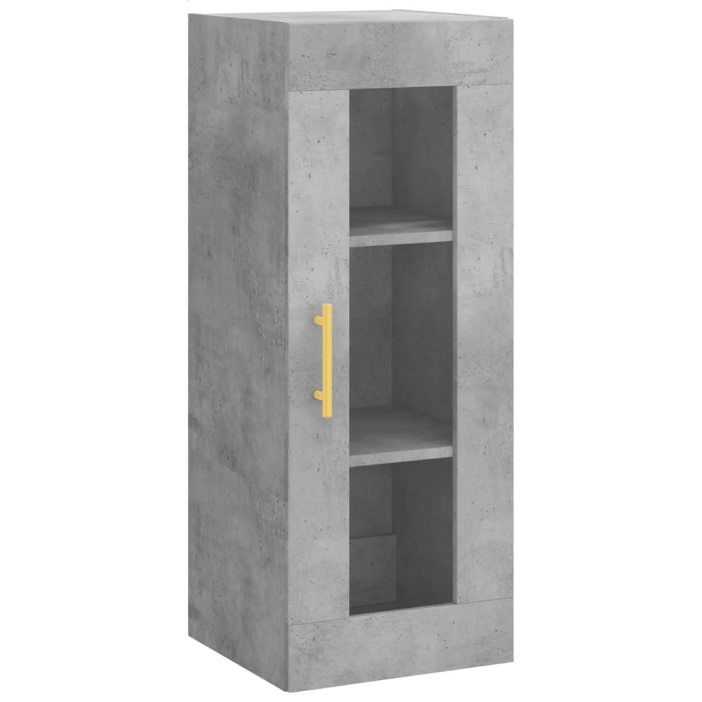 Tall cabinet, concrete grey, 34.5x34x180 cm, processed wood