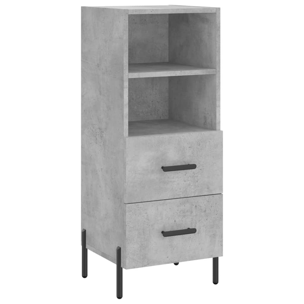 Tall cabinet, concrete grey, 34.5x34x180 cm, processed wood