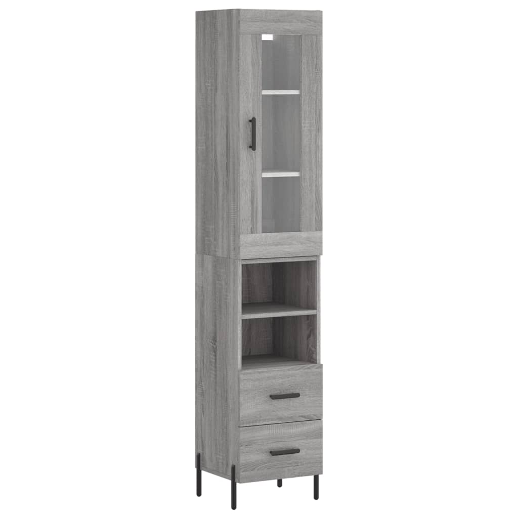 Tall cabinet, sonoma grey, 34.5x34x180 cm, engineered wood