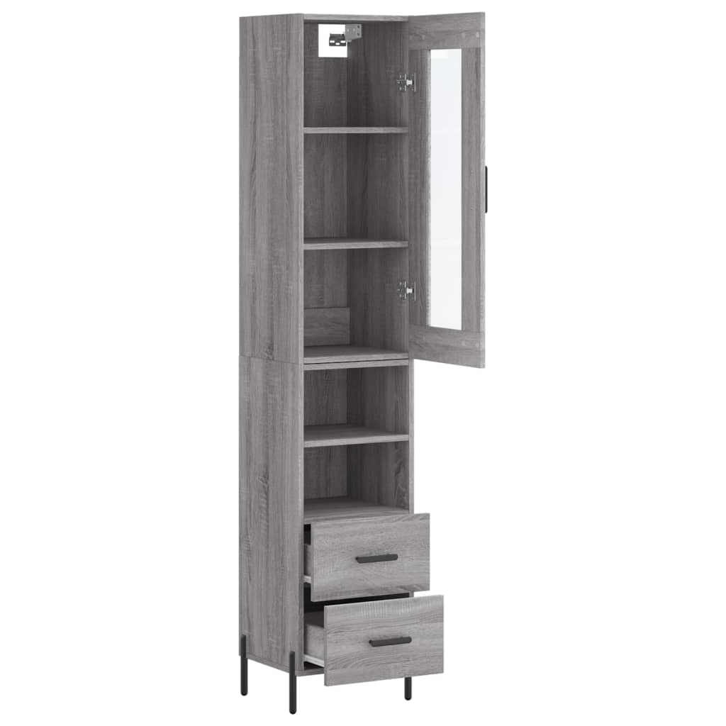 Tall cabinet, sonoma grey, 34.5x34x180 cm, engineered wood