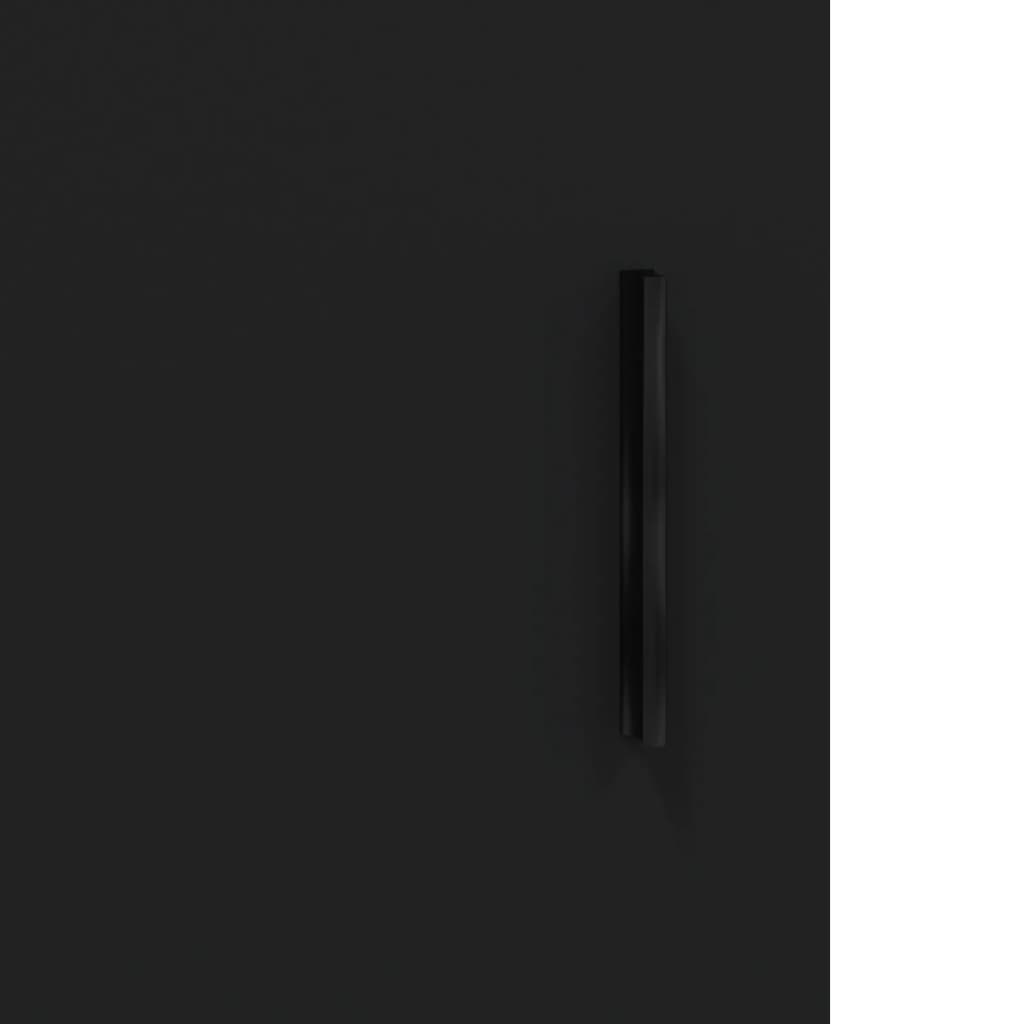 Tall cabinet, black, 34.5x34x180 cm, processed wood