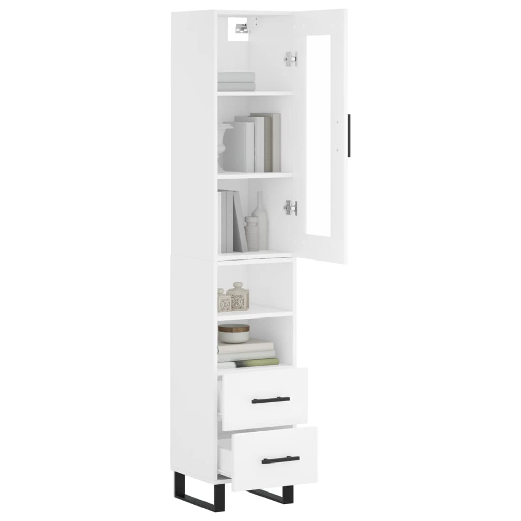 Tall cabinet, white, 34.5x34x180 cm, processed wood