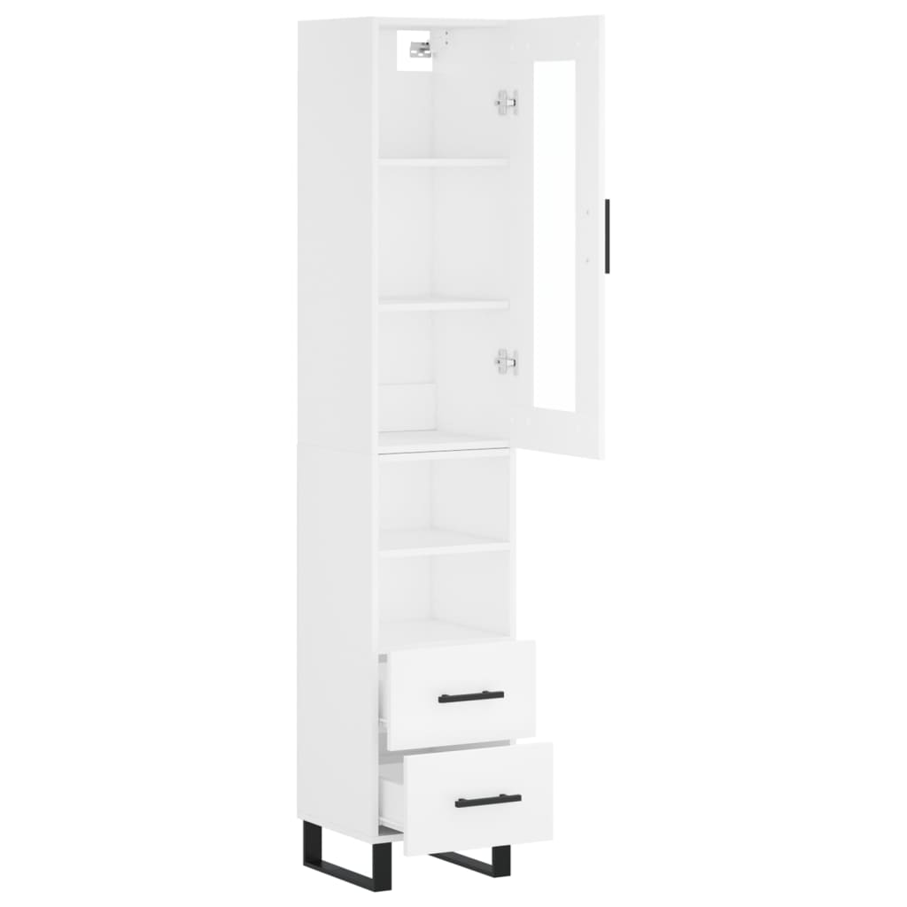 Tall cabinet, white, 34.5x34x180 cm, processed wood