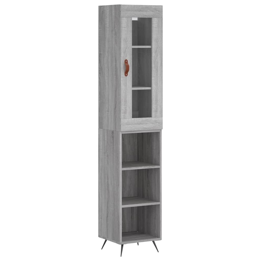 Tall cabinet, sonoma grey, 34.5x34x180 cm, engineered wood