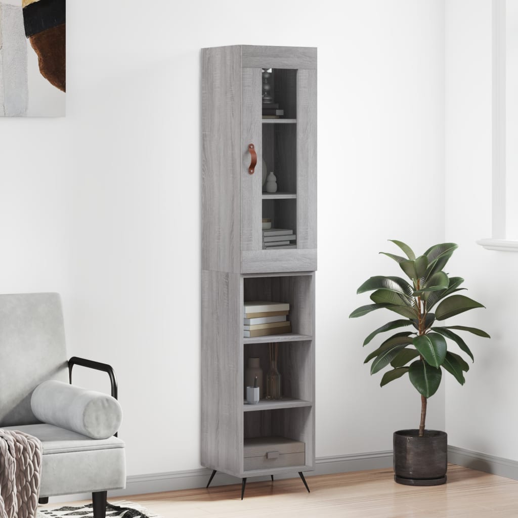 Tall cabinet, sonoma grey, 34.5x34x180 cm, engineered wood