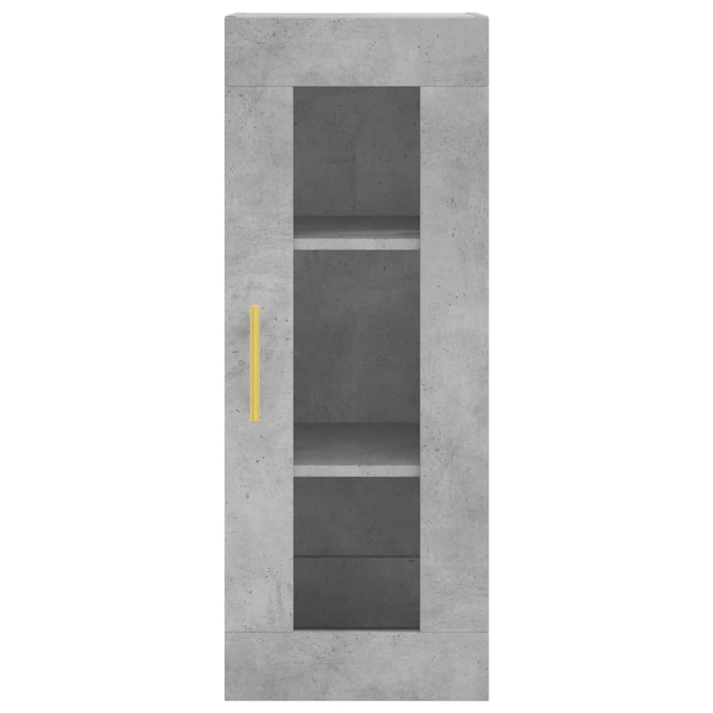 Tall cabinet, concrete grey, 34.5x34x180 cm, processed wood