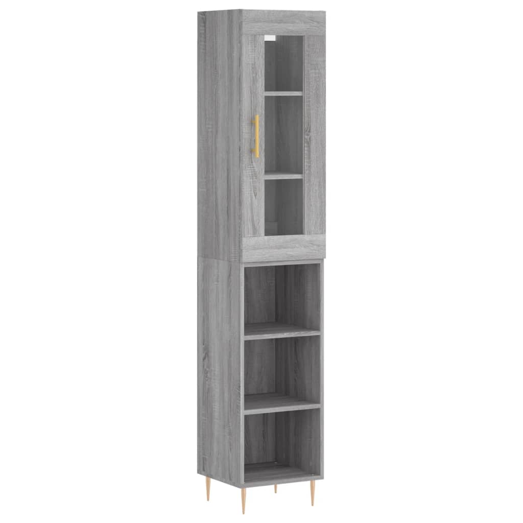 Tall cabinet, sonoma grey, 34.5x34x180 cm, engineered wood