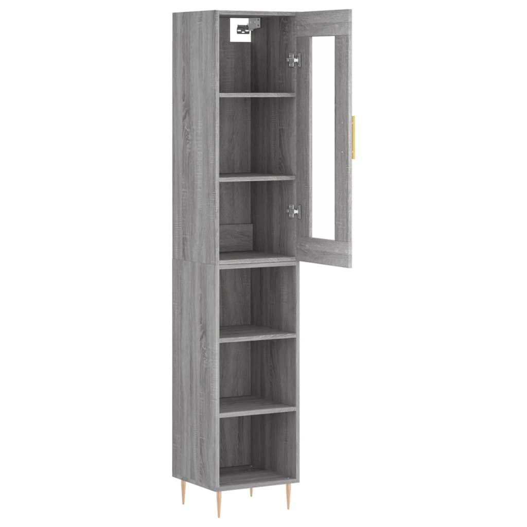 Tall cabinet, sonoma grey, 34.5x34x180 cm, engineered wood