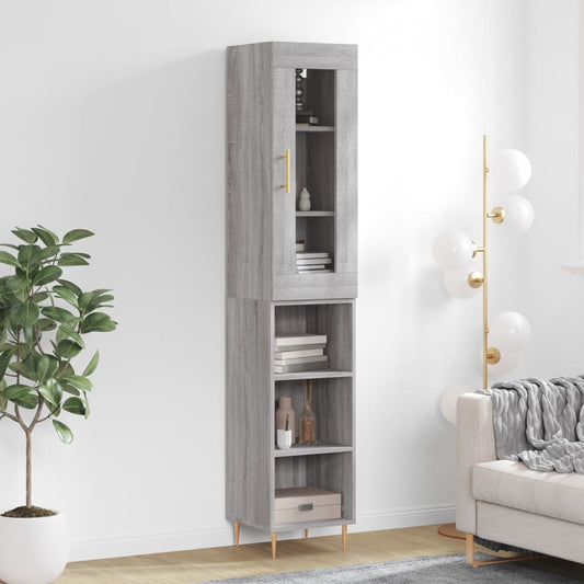 Tall cabinet, sonoma grey, 34.5x34x180 cm, engineered wood