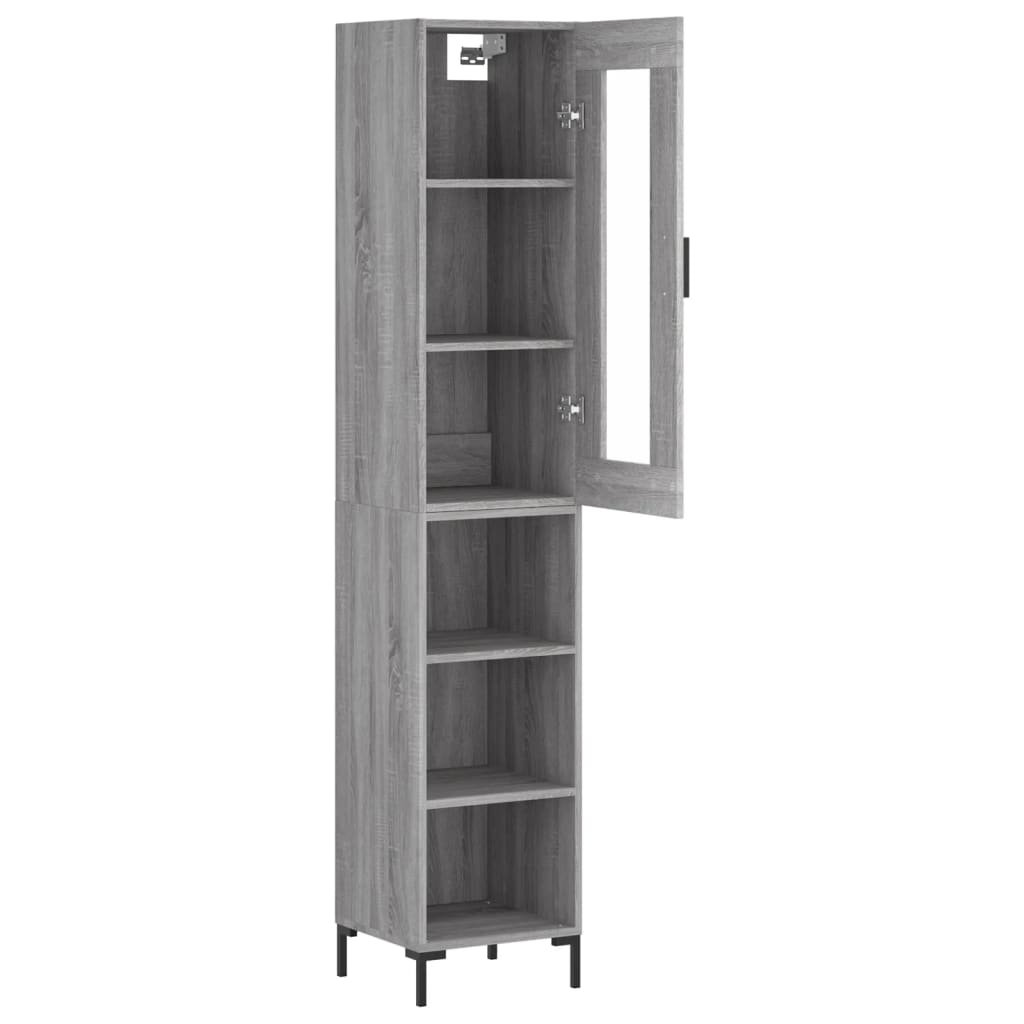 Tall cabinet, sonoma grey, 34.5x34x180 cm, engineered wood