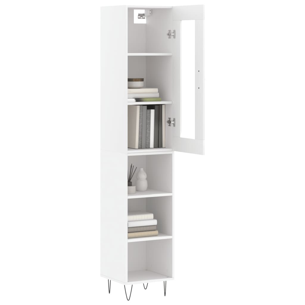 Tall cabinet, white, 34.5x34x180 cm, processed wood