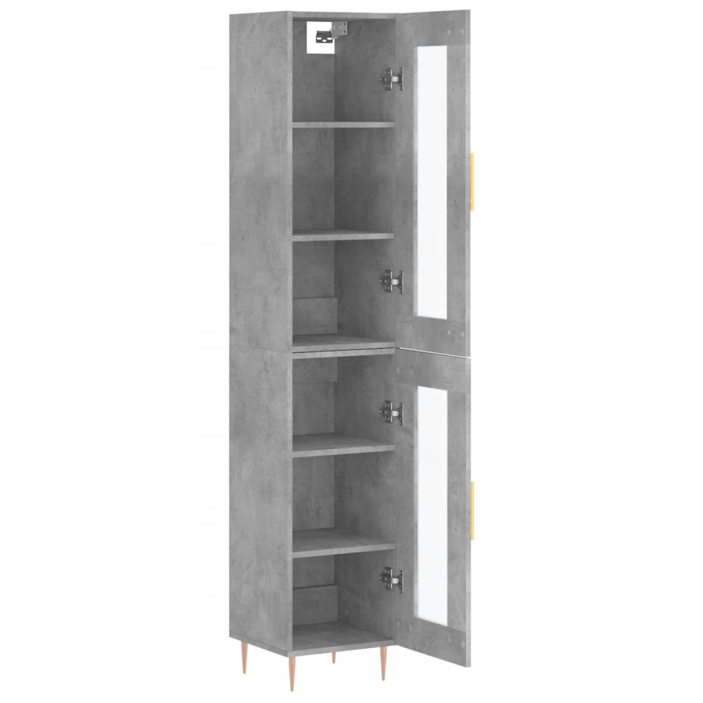 Tall cabinet, concrete grey, 34.5x34x180 cm, processed wood