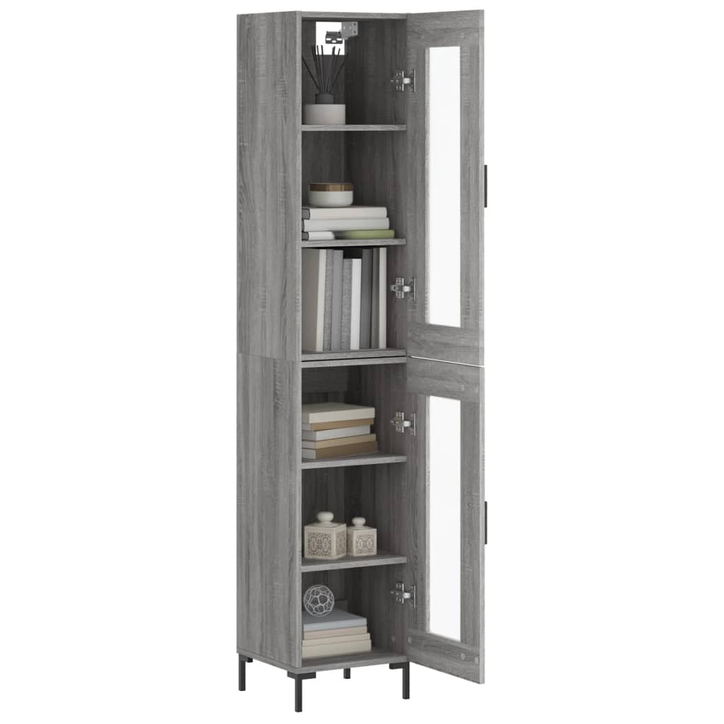 Tall cabinet, sonoma grey, 34.5x34x180 cm, engineered wood