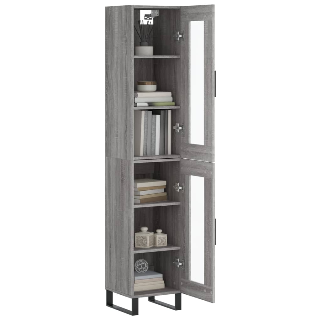 Tall cabinet, sonoma grey, 34.5x34x180 cm, engineered wood