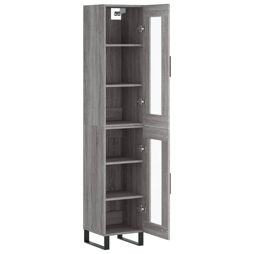 Tall cabinet, sonoma grey, 34.5x34x180 cm, engineered wood