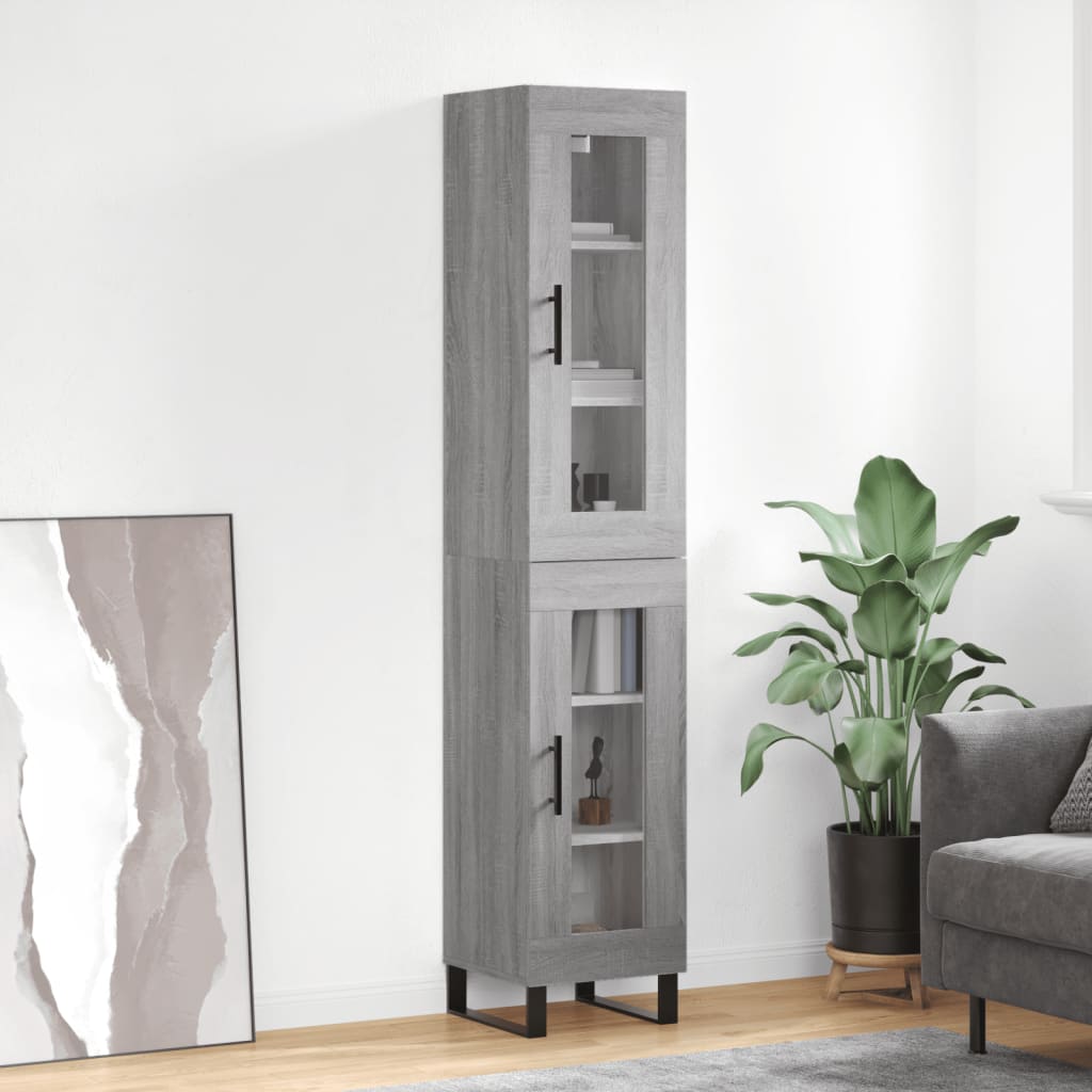 Tall cabinet, sonoma grey, 34.5x34x180 cm, engineered wood