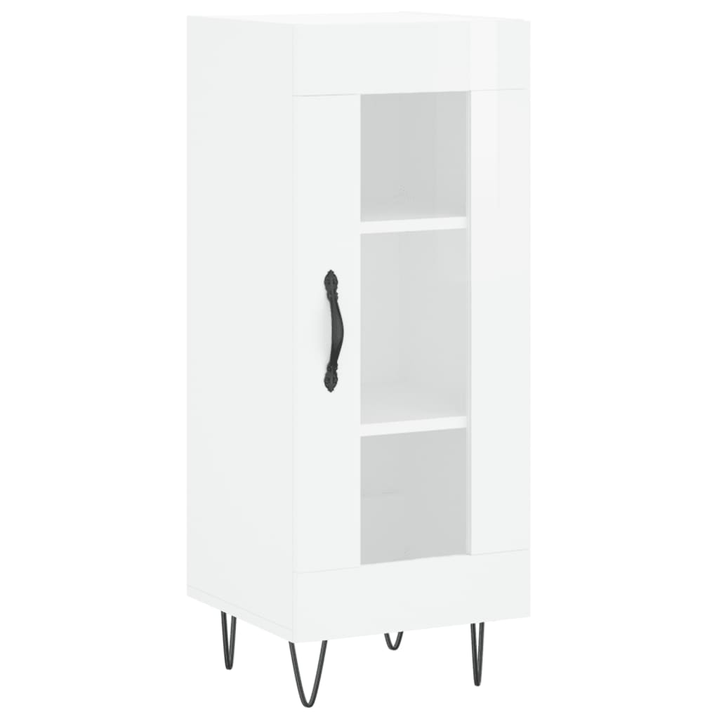 Tall cabinet, high-gloss white, 34.5x34x180 cm, engineered wood